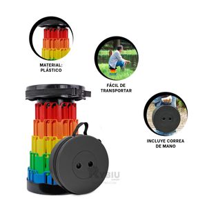 Silla Plegables Portatiles Centro Multicolor Tapa Negro