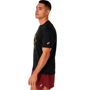 Polo ASICS Fujitrail Logo Ss Top M Black/Red Hombre