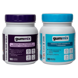 Pack Sleep Well Adultos + Calm y Chill Niños Gummix 90 Und