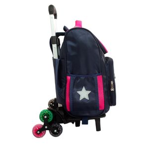 Mochila Escolar para Niños Con Ruedas Modelo Osito Kids Fucsia