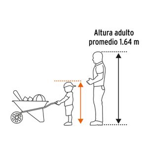 Carretilla Buggy para Niños Tolva Plastica 54x38cm Naranja Truper 10440