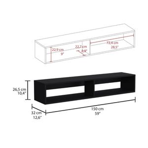 Rack flotante de TV 70" R-150 Negro Tuhome