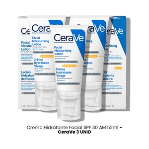 Cerave Crema Hidratante Facial SPF 30 AM 52ml 3 Unidades
