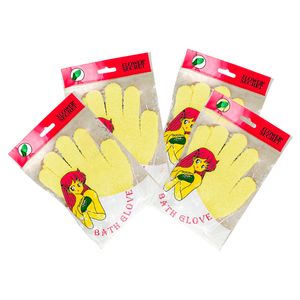 Guantes de baño Amarillo Flower Secret 2 Pares