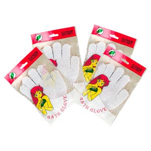 Guantes de baño Blanco Flower Secret 2 Pares