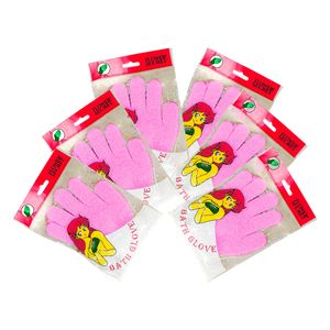 Guantes de baño Rosa Claro Flower Secret 3 Pares