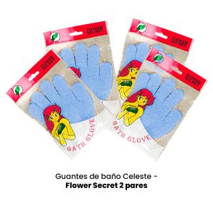 Guantes de baño Celeste Flower Secret 2 Pares