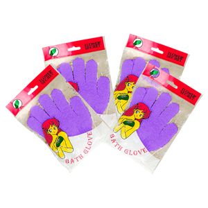 Guantes de baño Morado Flower Secret 2 Pares