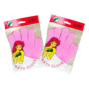 Guantes de baño Rosa Claro Flower Secret 1 Par