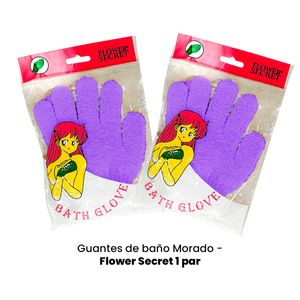 Guantes de baño Morado Flower Secret 1 Par