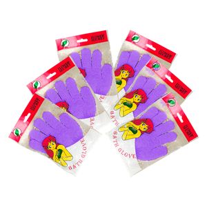 Guantes de baño Morado Flower Secret 3 Pares