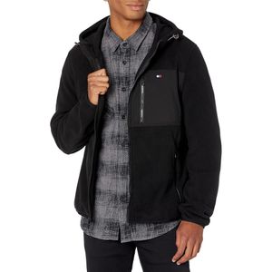 Casaca Tommy Hilfiger de forro polar con capucha para hombre