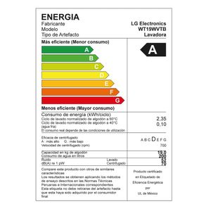 Lavadora LG WT19WVTB 19 KG Blanco