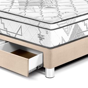 Dormitorio Pocket Advance 2 Plazas con Cajones Champagne