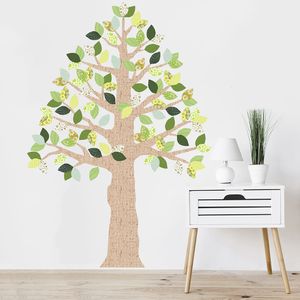 Vinilo Decorativo Stickart Árbol Cedro Marrón y Verde Pequeño Sticker Pegatina
