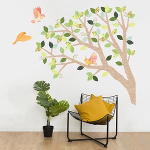 Vinilo Decorativo Stickart Árbol Roble Marrón y Verde Pequeño Sticker Pegatina