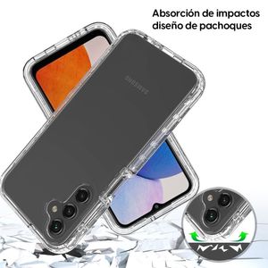 Case para Samsung A15 , Protección 360, 3 en 1, transparente