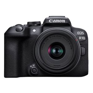 Cámara Mirrorless Canon EOS R10 RF-S 18-45MM IS + maletín nacional + Memoria 64GB