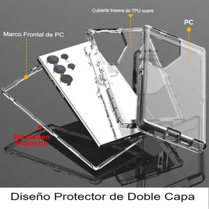 Case para Samsung S24 Ultra Protección 360, 3 en 1, transparente
