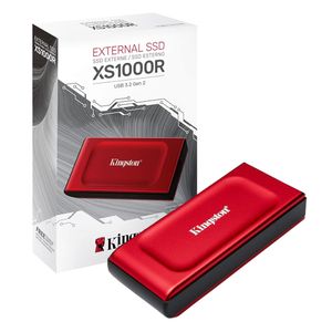 SSD Externo Kingston XS1000 2TB, USB 3.2, Gen2, rojo