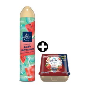 COMBO Limpieza Glade: Cubo Manzana Canela 180gr + Ambientador Aerosol Sandia 400ml