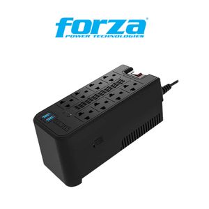 Estabilizador de Voltaje Forza Fvr 1222usb 1200va 600w Color Negro
