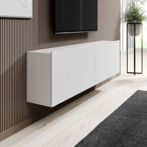 Mesa de TV TU MESITA Flotante Nieves color Blanco 2 puertas