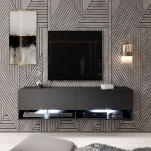 Mesa de TV Flotante TU MESITA  Raquel color Negro 2 puertas