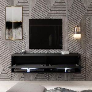 Mesa de TV Flotante TU MESITA  Raquel color Negro 2 puertas