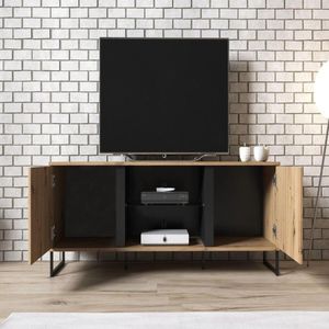 Mesa de TV TU MESITA Moderna Nik 2 puertas color Roble