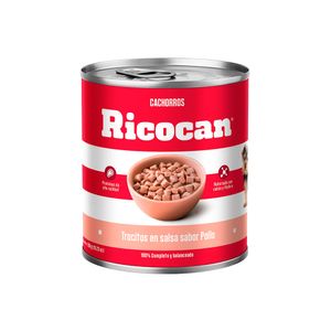 Ricocan  Cachorro Trocitos Pollo Lta 290Gr X12 Un