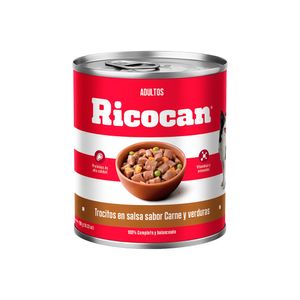 Ricocan Adulto Trocitos Carne Verduras Lta 290Gr X12 Un