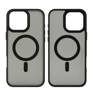 Case para iPhone 16 Pro, con MagSafe para carga inalámbrica, para accesorios magnéticos, rígido, mate traslúcido negro