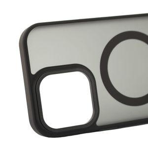 Case para iPhone 16 Pro, con MagSafe para carga inalámbrica, para accesorios magnéticos, rígido, mate traslúcido negro