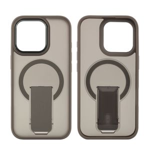Case para iPhone 16 Pro, con Magsafe para carga inalámbrica con soporte, rígido, mate traslúcido gris