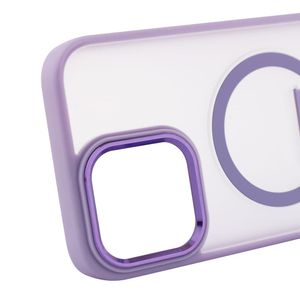 Case para iPhone 16 Pro Max, con Magsafe para carga inalámbrica con soporte, rígido, mate traslúcido morado