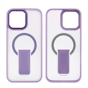 Case para iPhone 16 Pro Max, con Magsafe para carga inalámbrica con soporte, rígido, mate traslúcido morado