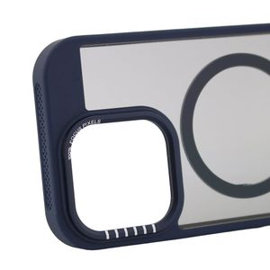 Case para iPhone 16 Pro, con MagSafe para carga inalámbrica, rígido, mate traslúcido azul