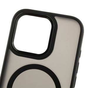 Case para iPhone 16 Pro, con Magsafe para carga inalámbrica con soporte, rígido, mate traslúcido negro