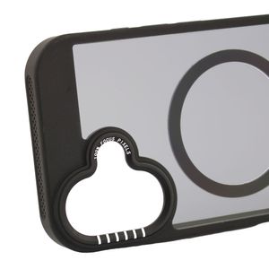 Case para iPhone 16, con MagSafe para carga inalámbrica, rígido, mate traslúcido negro