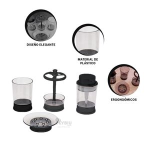 Set Completo de Baño Esencial de 4 Piezas en Color Negro