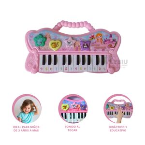 Piano Funcional con Sonido de Color Rosado Y+Papel de Regalo