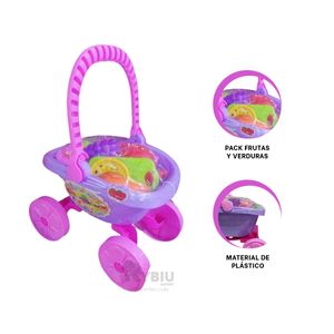 Carrito Canasta de Verduras en Tono Morado Y+Papel de Regalo