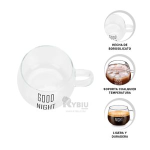 Taza Ideal para Cafe de Color Transparente Y+Stickers