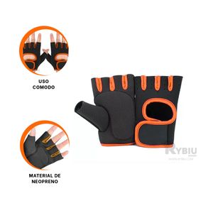 Guantes Comodos para Ejercitarse de Color Naranja Y+Stickers