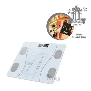Balanza Moderna de Vidrio en Color Blanco Y+Stickers