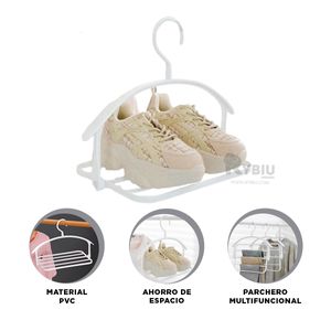 Perchero de PVC Set de 6 en Blanco Y+Stickers