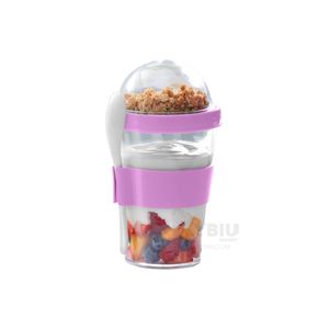 Contenedor Hermeticp en Tono Rosado Y+Post-it adhesivos