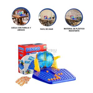 Bingo Clasico para Diversion en Casa Celeste Y+Stickers