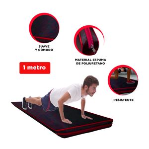 Colchoneta Negra para Deporte Talla S de 1M con Rojo